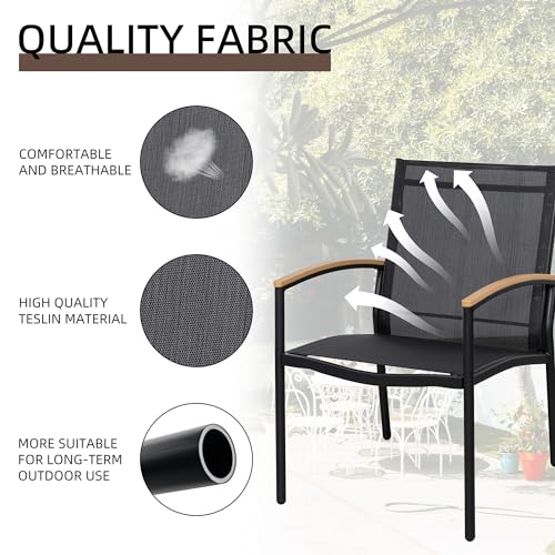 Shintenchi Textilene Fabric Patio Bistro Sets for Outdoor Lawn and Balcony (Black) Forest Stewardship Council  
Shintenc